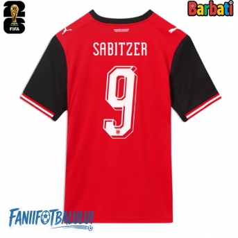 Austria Marcel Sabitzer #9 Tricou Fotbal Replică Mondial 2026 Barbati Acasa